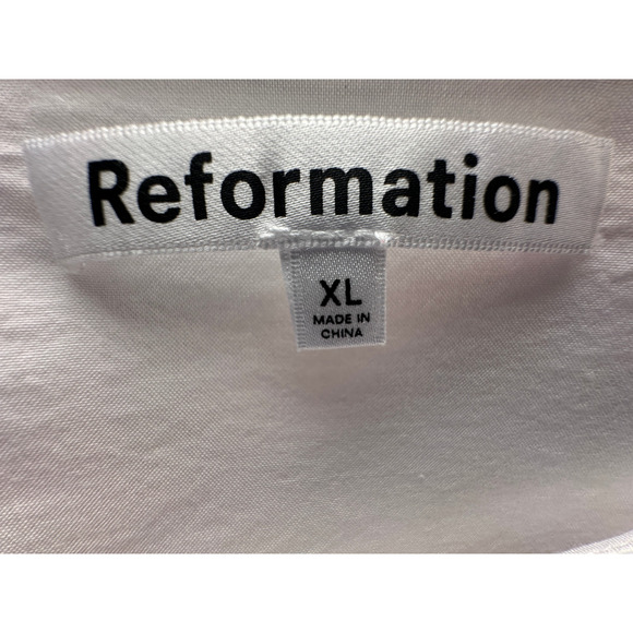 Reformation XL Ramone Babydoll 100% Linen Mini Dress Long Sleeve Fit&Flare White - Picture 9 of 10